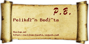 Pelikán Beáta névjegykártya